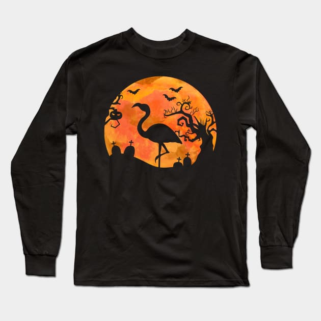 Happy Flamingoween Gift for a Halloween Flamingo Lover graphic Long Sleeve T-Shirt by biNutz